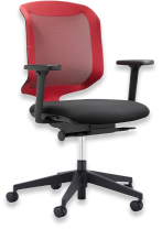 Giroflex 434 Bürostuhl, Kunststofffussgestell, schwarz/rot